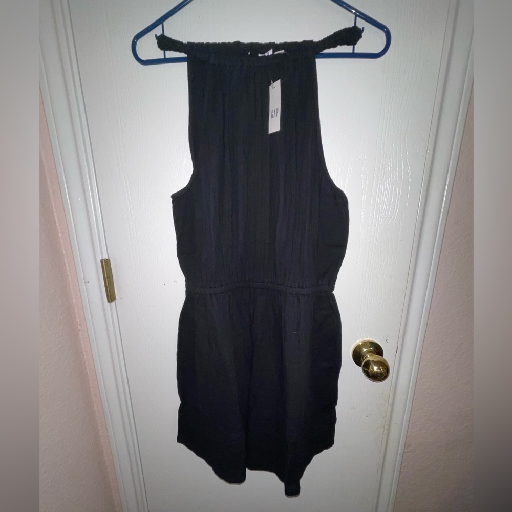Women’s Gap Black Gauze Halter Romper Black Size Small NWT - Picture 6 of 12